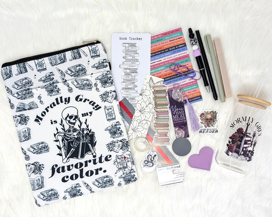 Morally Gray Book Sleeve with Zipper Pocket: Dark Romance Book Protector