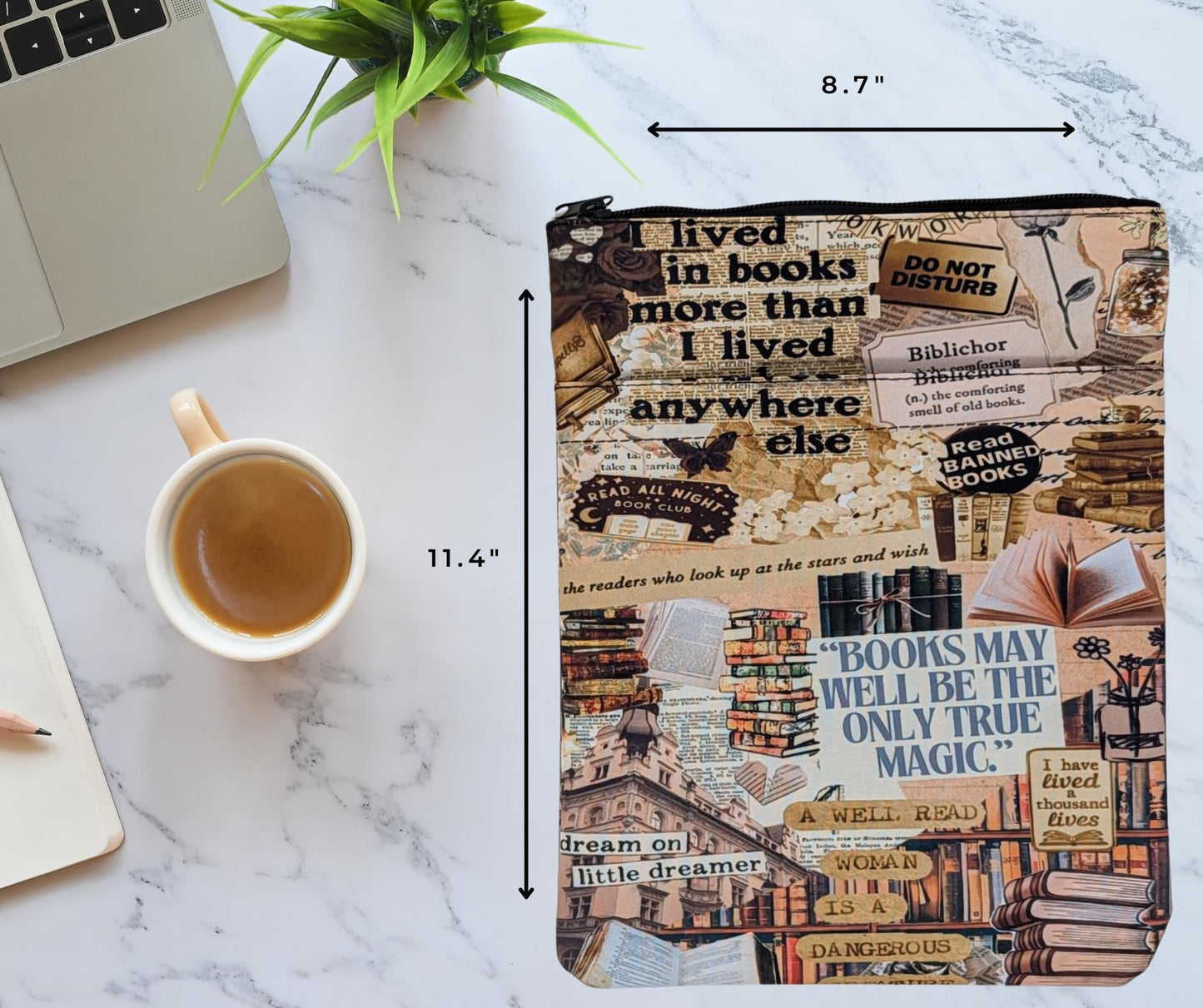 Book Lover Gift Set: Book Sleeve, Cup, Bookmarks & Accessories